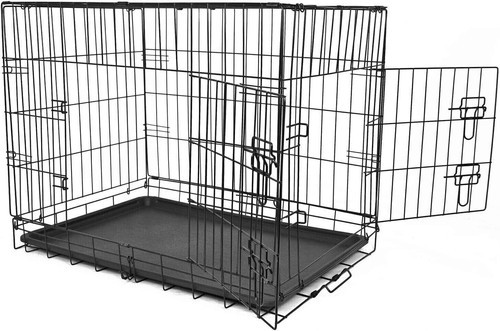 Dog Cage Pet Crate Carrier Puppy Metal Training Folding Door Transport 24'' - Picture 20 of 24