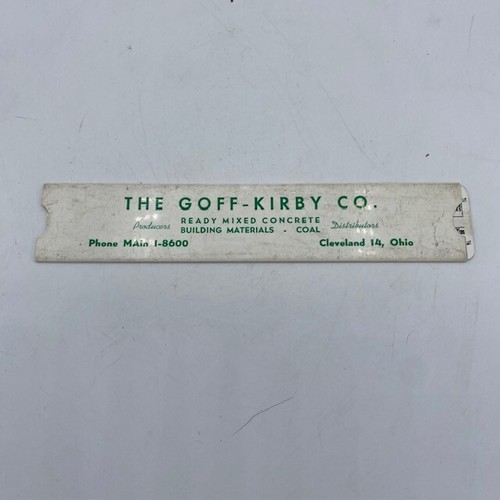 Concrete Volume Computer Slide Ruler Plastic Adv Goff-Kirby Co Cleveland Ohio OH - Picture 2 of 2