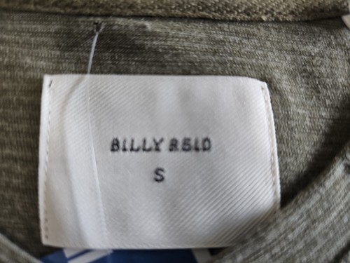 Nuova senza etichette: camicia BILLY REID Henley verde a righe manica corta taglia small - Foto 6 di 10