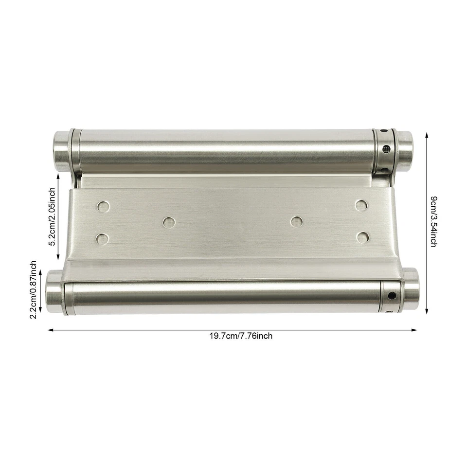 2 PCS Stainless Steel Cafe Saloon Door Self Closing Double Action Spring Hinges - Image 2 of 4