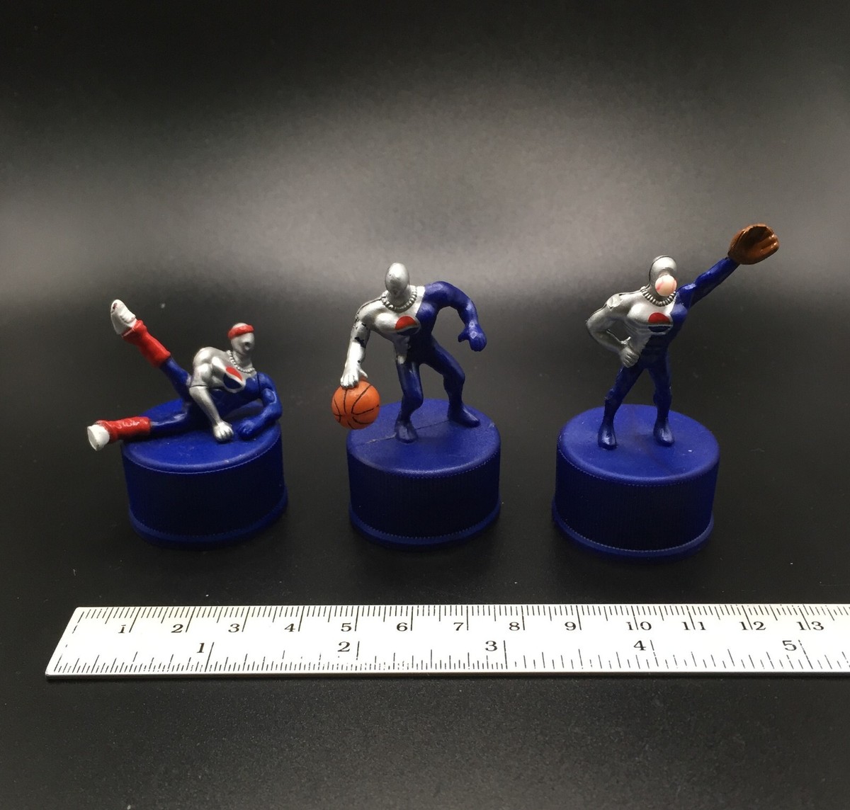 Pepsi Man Pepsiman Figure Bottle Cap Collection Lot of 16