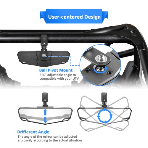 UTV Rear Side & Center View Convex Mirrors For 2025 Yamaha YXZ1000R/Rhion/Viking - Picture 6 of 11