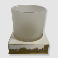  240 Mike  Ally Lava White/Gold Square Tumbler 3.5"W X 3.75"H