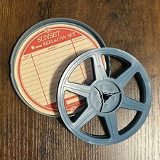 Vintage Sunset 8mm 400 ft Plastic Movie Film Reel  Container Canister Case