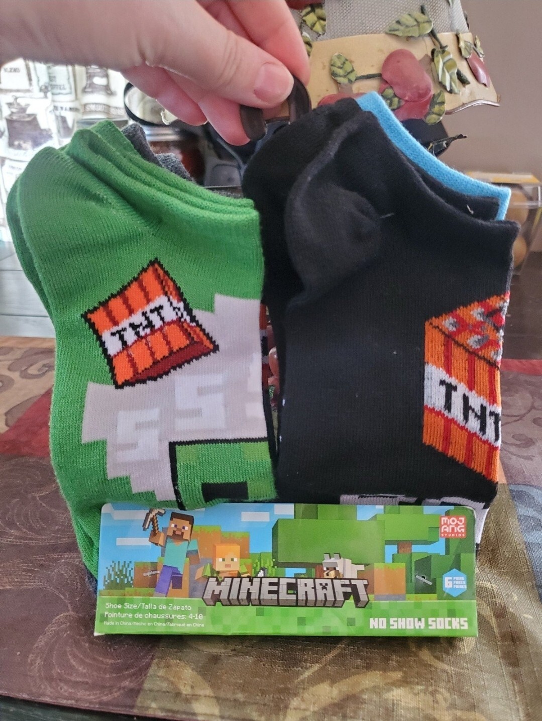 Minecraft 6-pack no-show socks brand new for sizes 4-10-image