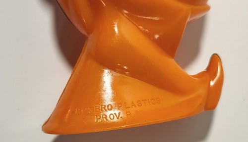 Vtg Halloween Rosbro Plastics Witch Holding Pumpkin Candy Container Excellent! - Picture 3 of 7