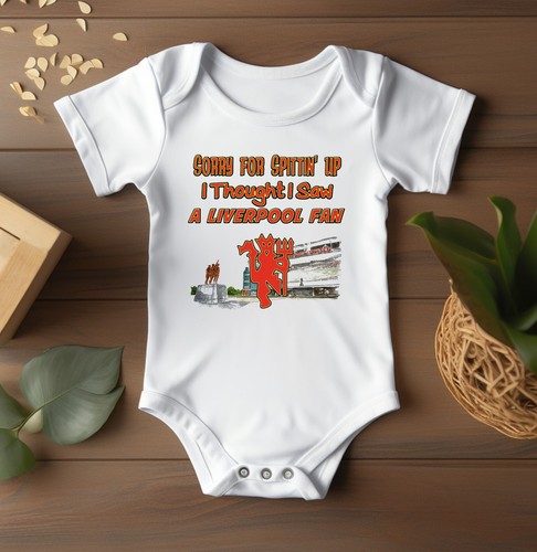 Body bebé - Lo siento por escupir, pensé que vi a un fanático del Liverpool para hombre U - Imagen 5 de 8