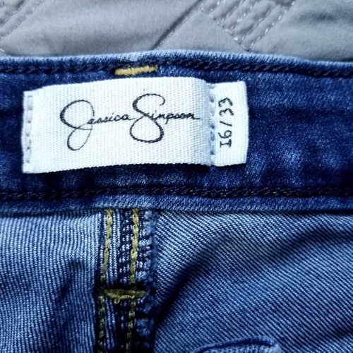 Jessica Simpson Jeans Womens 16/33 Blue Kiss Me Skinny Fit Dark Wash Denim - Picture 3 of 12