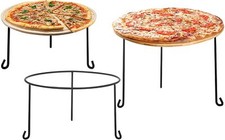 Metal Wire Round Pizza Pan Risers Racks, Tabletop Serving Stands for Trays
