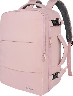 #ad Taygeer Travel Backpack for Women – Pink USB Port TSA 15.6quot; Laptop Shoe Bag