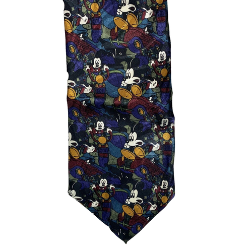 Vintage Mickey Mouse Davenport tie 90s Disney satin polyester new with tags - Picture 2 of 5