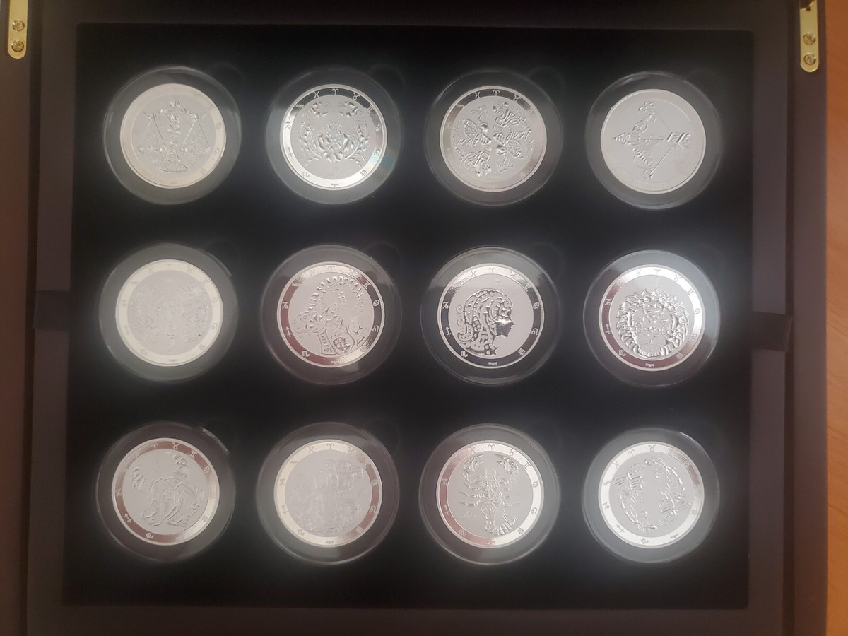 2021 Tokelau Signs of the Zodiac Series 1oz Fine Silver 12-Coin