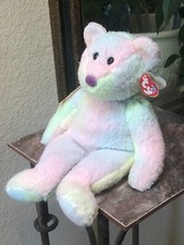 1999 Beanie Buddies Bear Chamoise Plush GROOVY Ty Dye 1st Flocked Nose 14" MWMTs