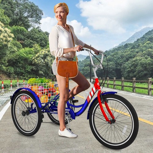 Adult Tricycle 20/24/26inch 7 Speed 3Wheel Bike Cruiser Trike w/Shopping Basket - Picture 10 of 42