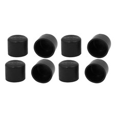 8pcs 30mm Dia Black PVC Rubber Round Cabinet Leg Insert Cover Protector