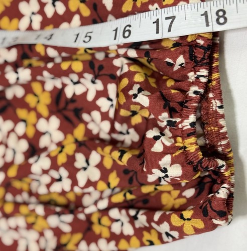 Top túnica floral Celeste Babydoll mediano amarillo óxido blanco manga larga nuevo sin etiquetas EE. UU. - Imagen 8 de 9