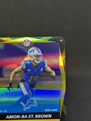 2024 Uno Elite NFL Core - 165 - Amon-Ra St. Brown - Yellow Foil - Detroit Lions - Picture 3 of 10