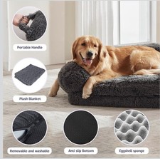 Human Dog Bed for Adult, 2 in 1 Foldable Giant Pet Bed 3