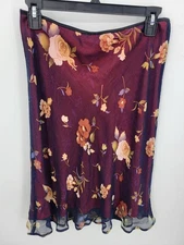 Ticci Tonetto Skirt Womens Large Floral Lace Overlay Pull On Fairycore Y2k Artsy