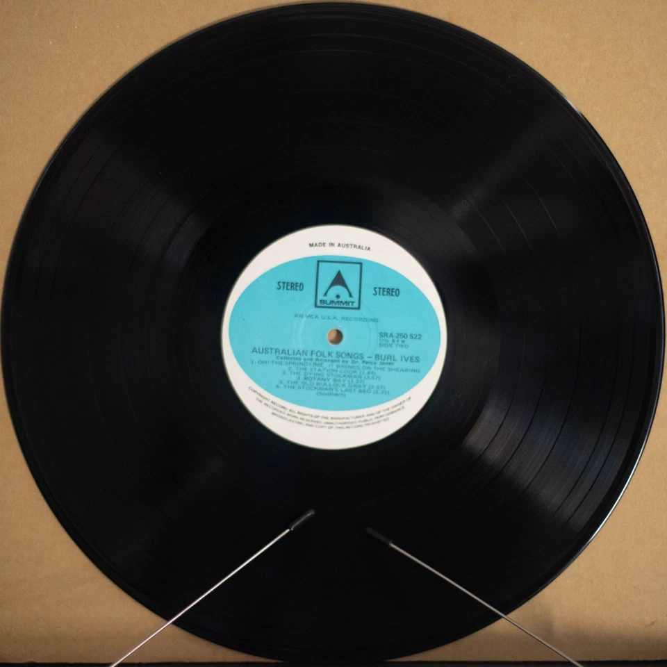 BURL IVES - AUSTRALIAN FOLK SONGS - Vinyl LP - Summit - 1959 - VG FREE POST 3195 - Image 3 of 4