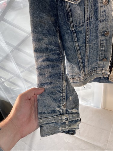 Vintage 1960s Levis Big E Blanket Lined Type 3 Jacket Distressed Faded Workwear - Bild 10 von 14