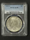 1922-S Peace Silver Dollar NGC AU-58 United States Silver Coin San Francisco