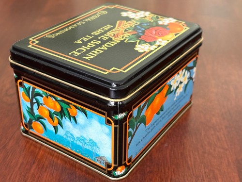 Vtg 1982 Celestial Seasonings  Mandarin Orange Spice Herb Tea Tin Empty - Picture 4 of 9