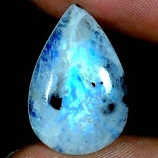 100 Natural Moonstone Black Tourmaline Pear Cab Gemstones 11.05Cts 15x 23x 04mm