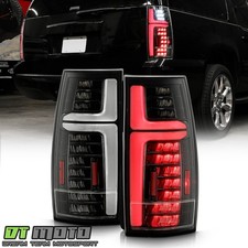 For 2007-2013 Chevy Suburban Tahoe Yukon Black Full Led Tail Lights Brake Lamps
