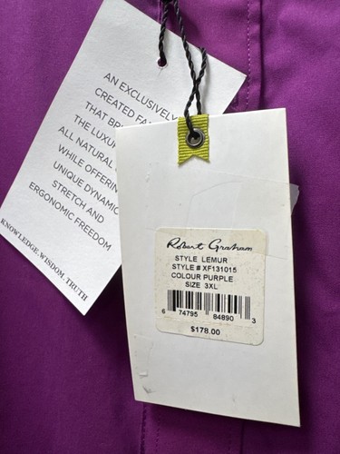 Robert Graham X Collection Mens Lemur Purple Flip Cuff Button-Up Shirt 3XL - Picture 4 of 12