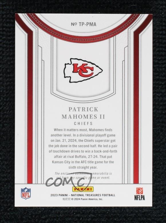2023 Panini National Treasures Treasured Patch Holo Gold 3/10 Patrick Mahomes II view 2