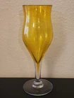 BLENKO GLASS JONQUIL VASE YELLOW HURRICANE GOBLET CHALICE #5941 SIGNED!