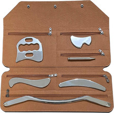 Stainless Steel Gua Sha Scraping Massage Tool Set - 6Pcs IASTM Tool Set for Back