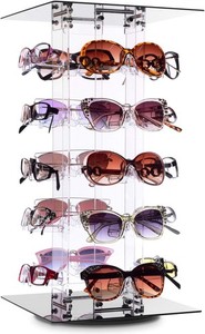 MOOCA Premium Acrylic Rotating Sunglasses & Eyewear Holder Display Sunglasses Or