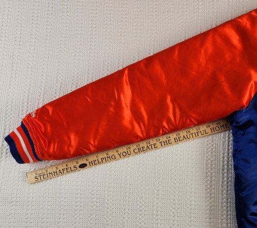 New York Cooperstown Mitchell & Ness Royal Blue Orange Satin Jacket Coat Men's L - Picture 13 of 13