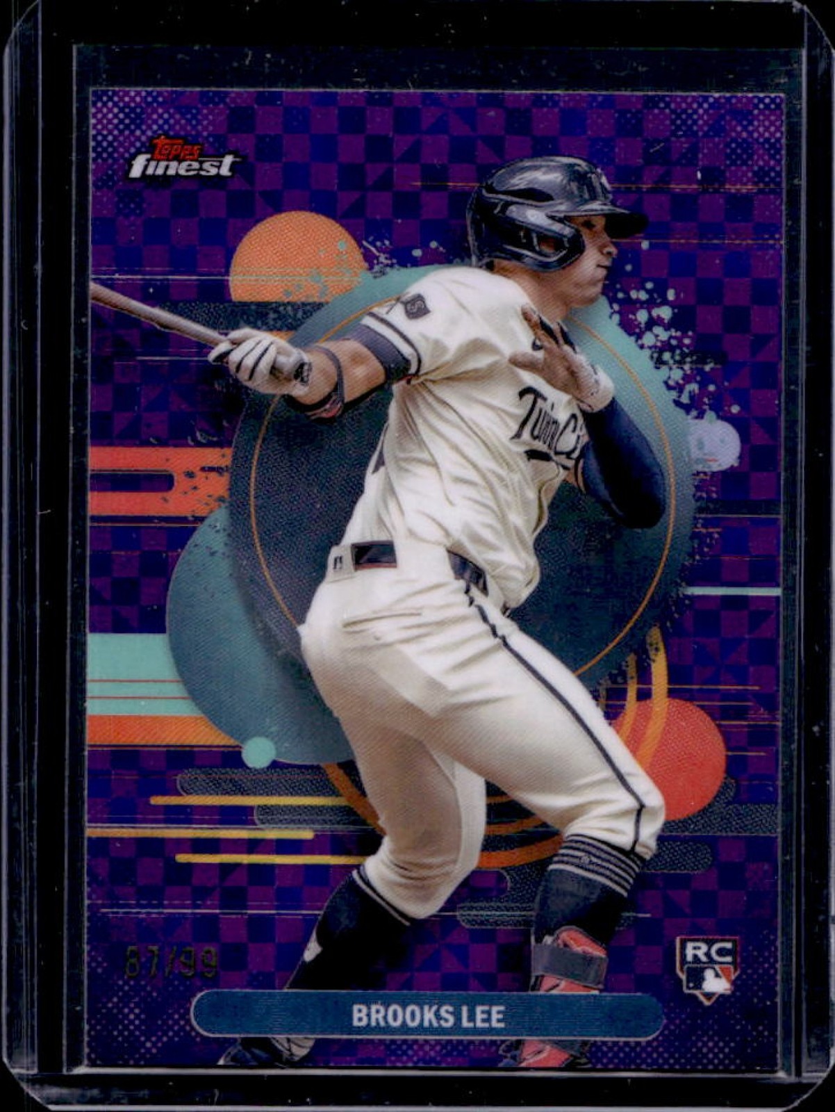 2025 Finest Brooks Lee Uncommon RC Purple X-Fractor Rookie #87/99 Twins