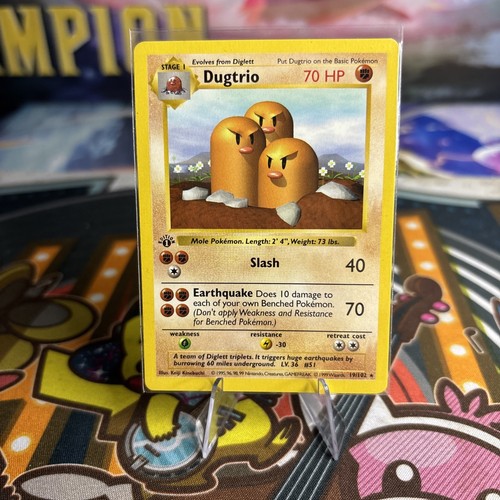 Dugtrio 019/102 Base Set (Shadowless) 1st Edition (LPG)
