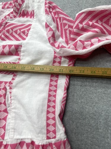 Crown & Ivy Dress Womens XL Pink White Geometric Boho Cotton Lined Pockets Tunic - Picture 3 of 12