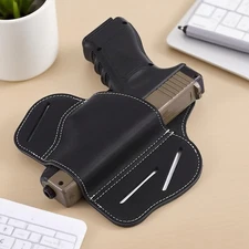 Tactical 3 Slot Pancake Belt Handgun Holster Leather OWB Pistol Holster Hunting