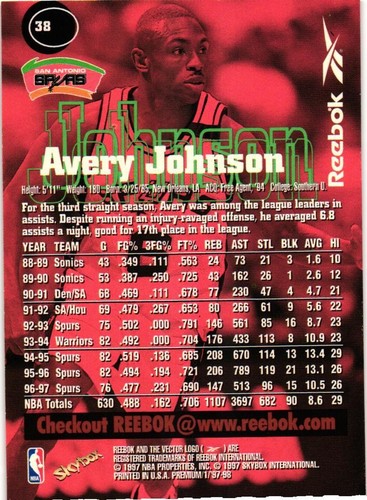 1997-98 SKYBOX PREMIUM BASKETBALL REEBOK BRONZE COMPLETE YOUR SET PICK YOUR CARD - Picture 16 of 22