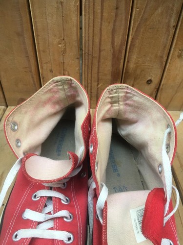 VTG Rare Chuck Taylor All Star Converse Light Red Made In USA sz 9 UK 8 - Photo 14/16