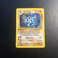 Machamp 8/102 Base Set Pokemon Card First Edition Holo Rare Heavily Played HP