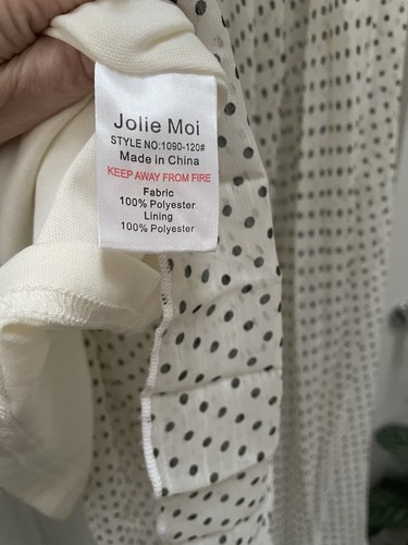Jolie Moi Ivory Polka Dot Long Pleated Skirt Size 14 - Picture 5 of 5