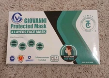50 GIOVANNI 4 LAYER PROTECTED FACE MASKS BLUE AND WHITE
