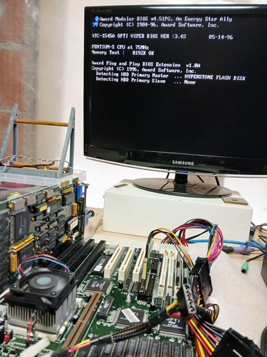 A-TREND ATC-1415A socket 7 motherboard w/cpu P75 & 8mb ram = Full retro bundle - Picture 19 of 19