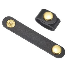 2 Pcs Leather Handbag Strap Shortener, Top Handle Keeper for Handbag, Black