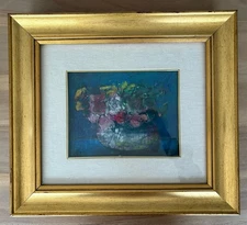 EVA FISCHER - “Flori” Original Oil Painting - COA  9” x 7.5” Athena Arte Rome