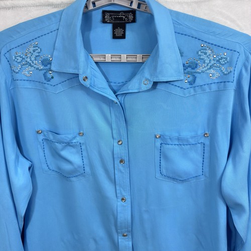 Shyanne Damen Western Style bestickt Druckknopfleiste Shirt - Bild 4 von 15