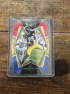 2021 Panini Select Premier Level Pat Freiermuth #159 Red & Blue Prizm Die-Cut RC