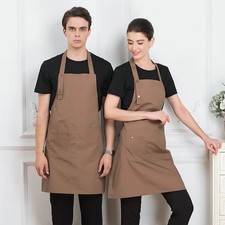 Kitchen Apron Adjustable Waterproof Bib w/Three Pockets Men Women Cooking Aprons